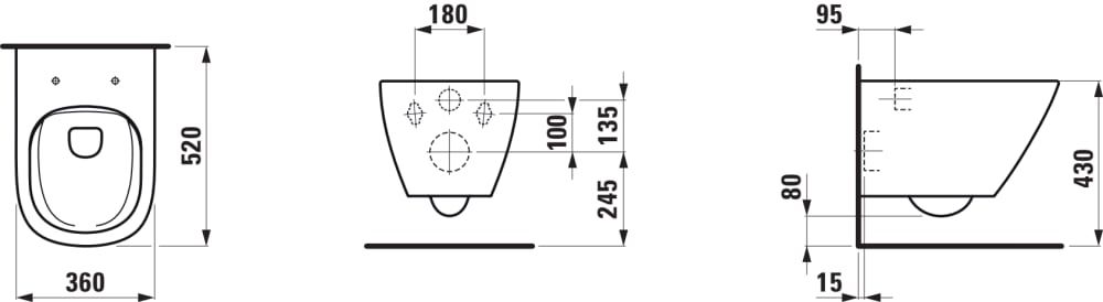 Laufen Lua Rimless wc šolja konzolna 8.2008.0.000.000.1