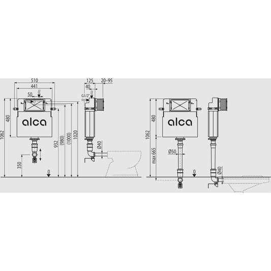 Alca AM112 ugradni vodokotlić za mokru ugradnju